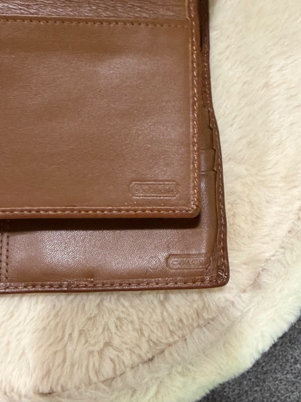 Coach Kristin Leather Checkbook Flap Wallet in Antique Brown - Picture 9 of 11